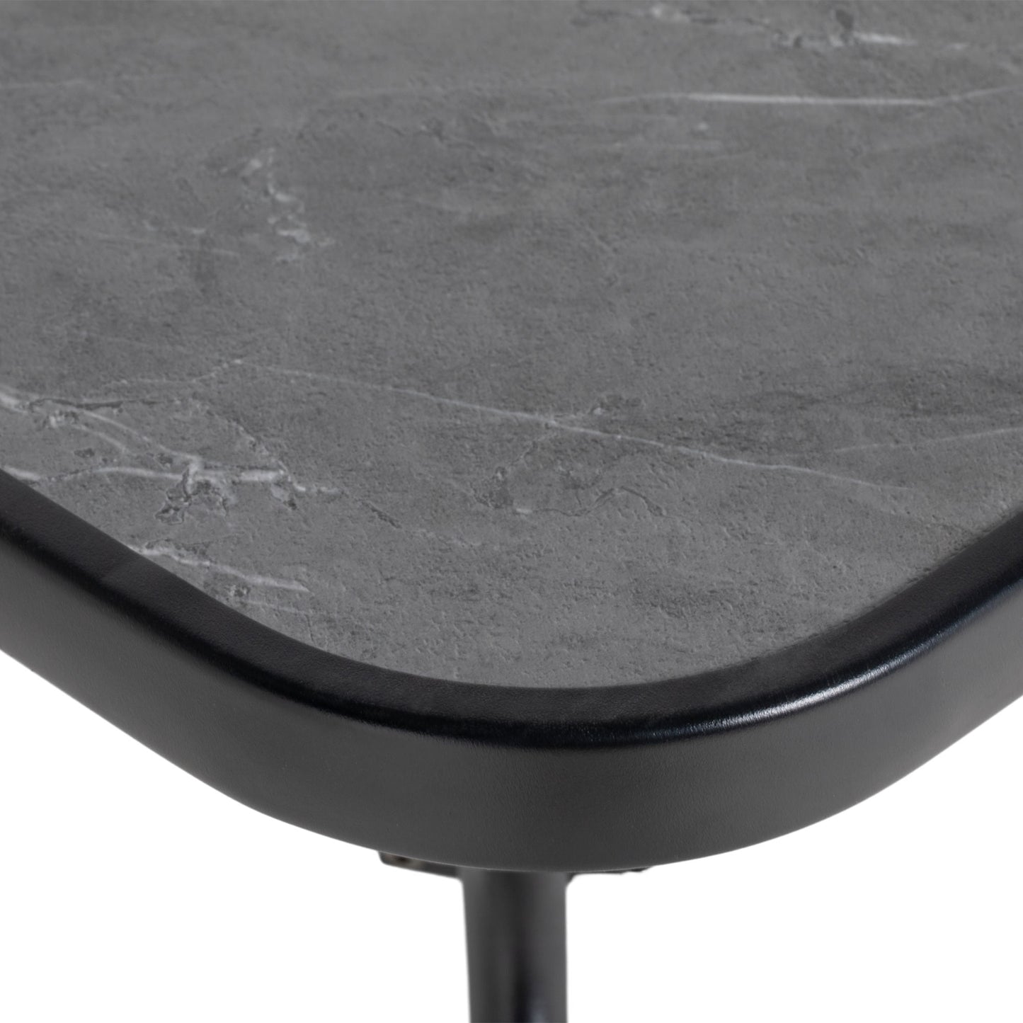 Nana Steel And Glass Square Outdoor Table With Marble Effect Top And Umbrella Hole