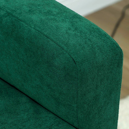 Neraro Forest Green Velvet Upholstered 2 Seater Sofa Natural Wooden Legs