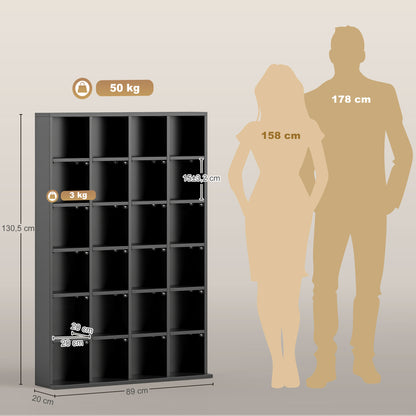 Dicoyo Wood Black CD Storage Cabinet With Adjustable Shelves 89 x 130.5 cm