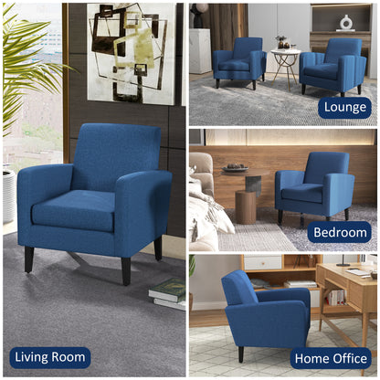 Niro Linen Look Blue Box Style Armchair
