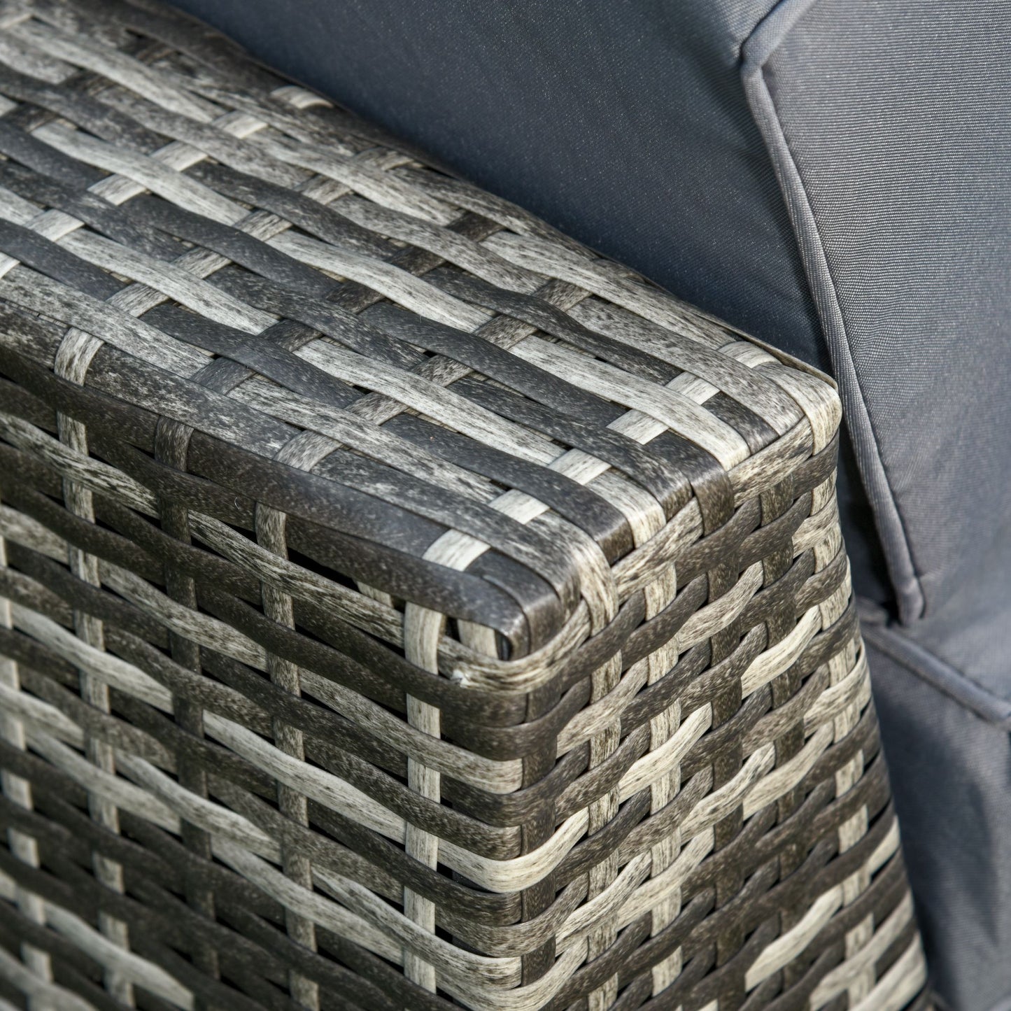 Nona Rattan Grey 8 Seater Outdoor Sofa Coffee Table Set With Cushions