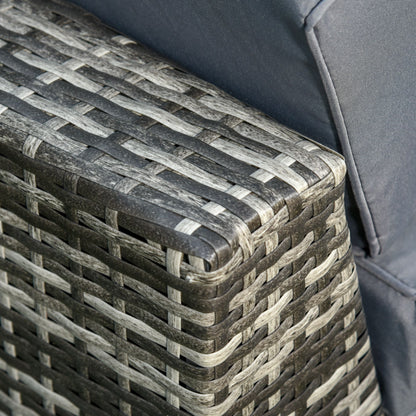 Nona Rattan Grey 8 Seater Outdoor Sofa Coffee Table Set With Cushions