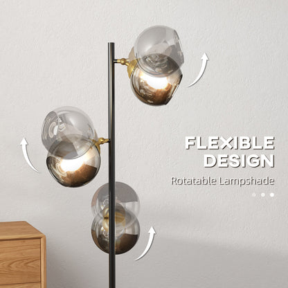 Kaviro Metal Grey 3 Light Tree Floor Lamp Modern Standing Design 162 cm