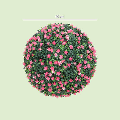 Notolu Kano Set Of 2 Artificial Boxwood Ball Plants In Pink Finish