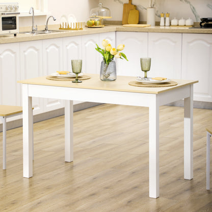 Rive Wooden Oak Dining Table Seating 4 To 6 With Thick Legs