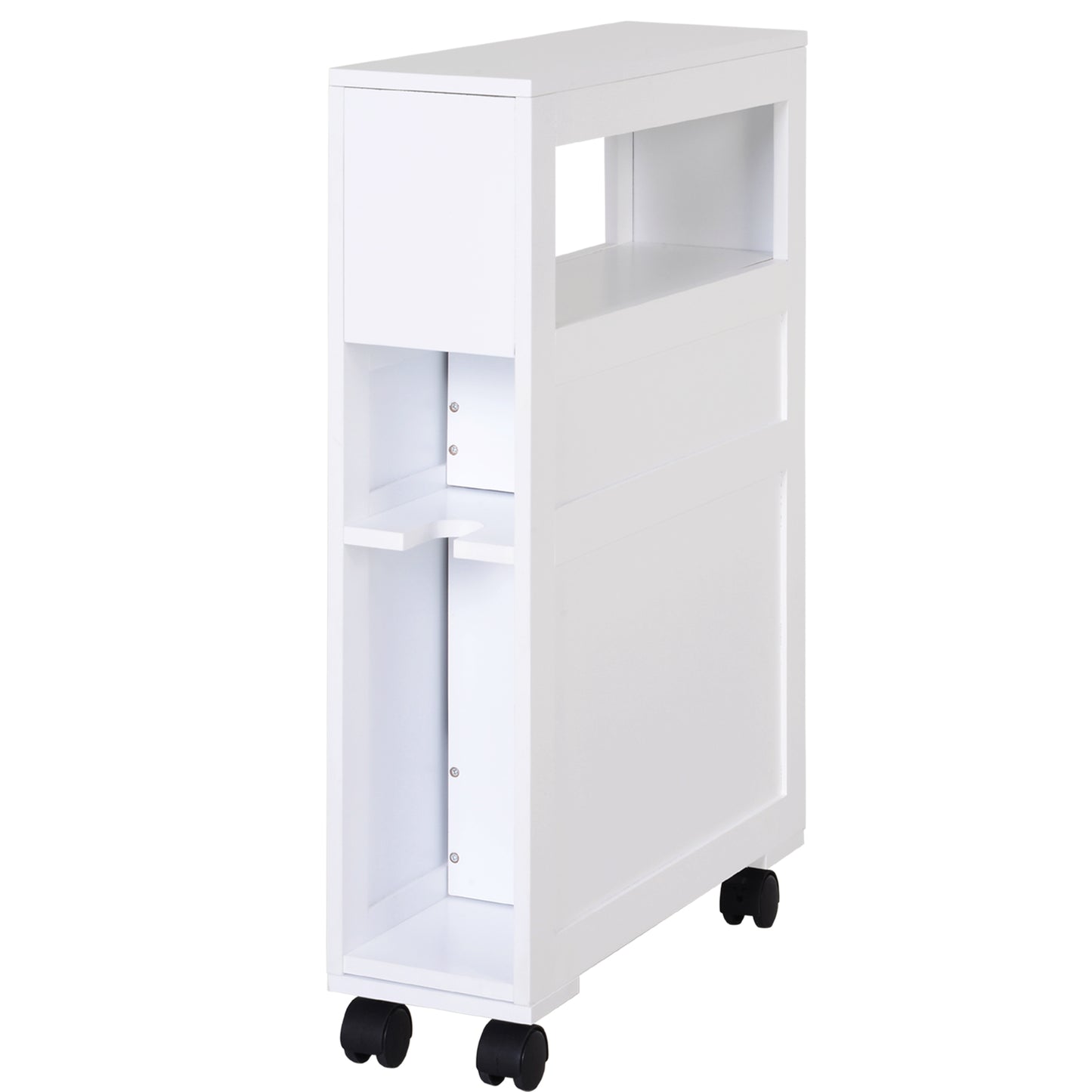 Mine Balu Narrow Rolling Bathroom Storage Unit With 2 Drawers And Wheels