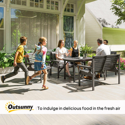 Masera 6 Seater Grey Wooden Outdoor Dining Set With Umbrella Hole Table
