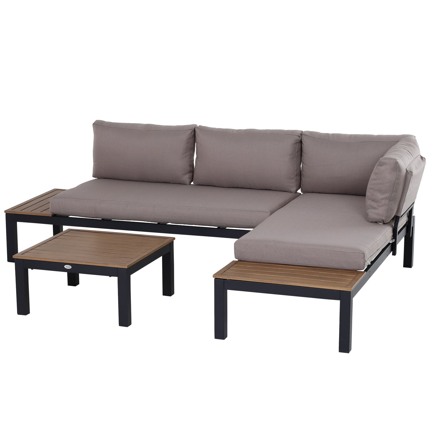 Maha 4 Seater Garden Furniture Set with Corner Sofa Coffee Table and Side Tables
