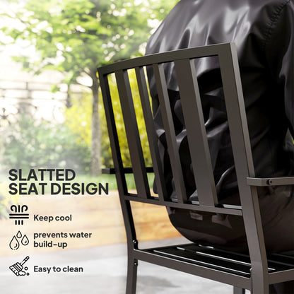 Moyolo Set of 2 Metal Black Minimalist Outdoor Garden Chairs