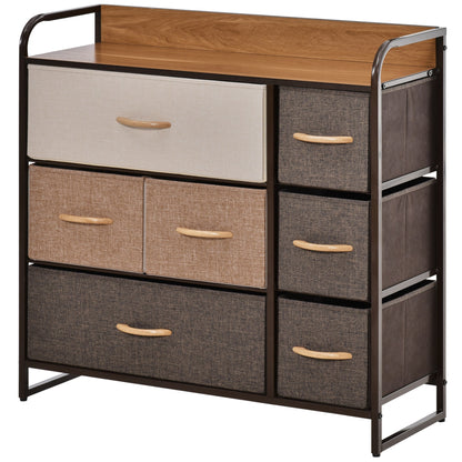 Latave Fabric And Metal Multicolour 7 Drawer Foldable Storage Chest