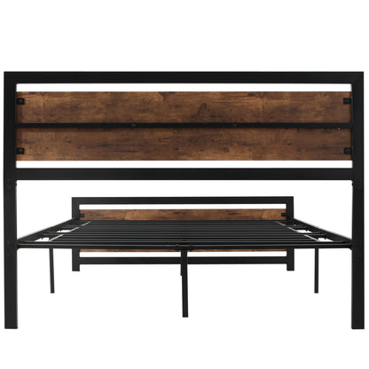 Vatoni 4FT6 Rustic Double Metal Bed Frame With Headboard and Footboard