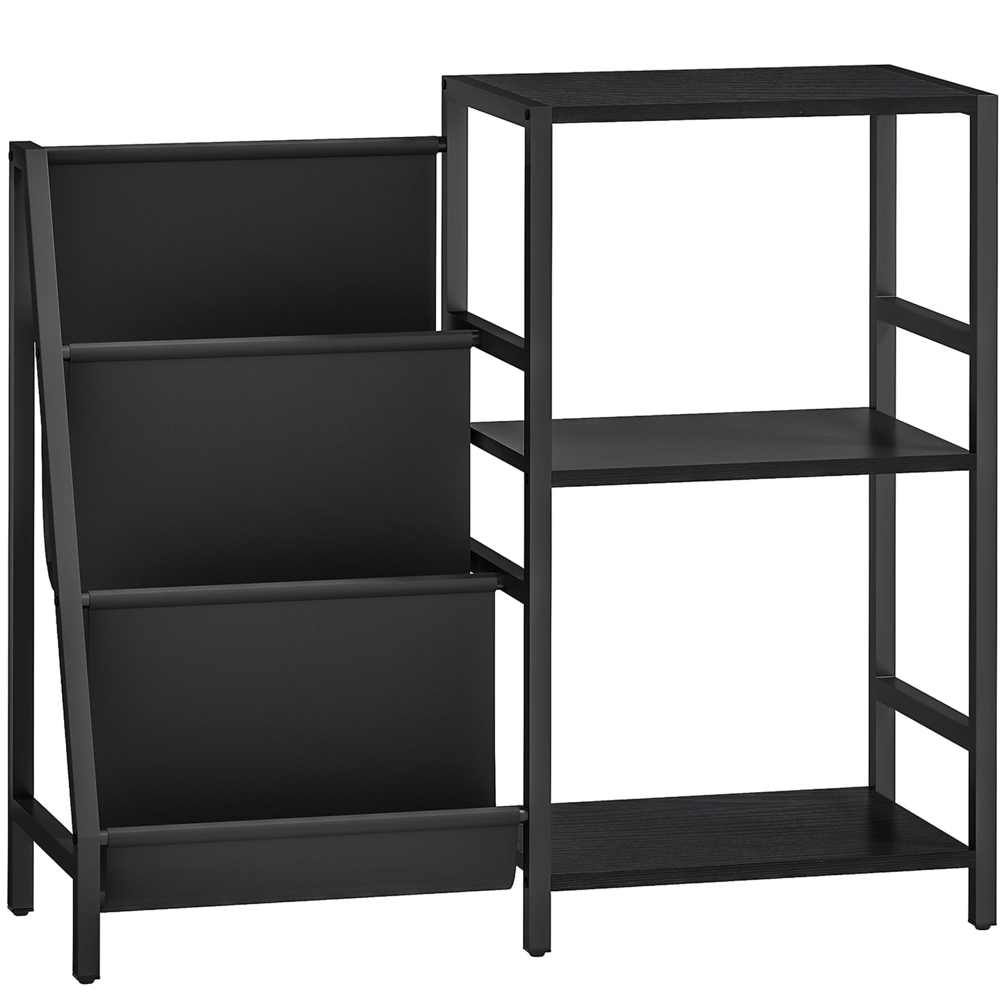 Tapalo Wooden Black 3 Tier Stand Side Table