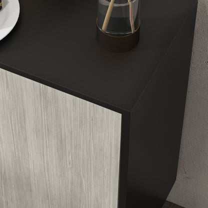 Vepamo Neutral Black and Grey Sideboard 4 Doors 2 Shelves