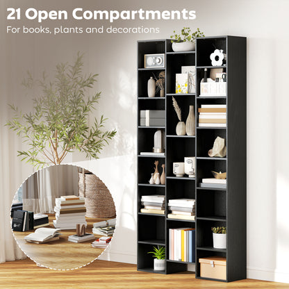 Faelsu Nota Wooden Black Twenty One Compartment Storage Bookcase