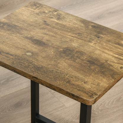 Latzse Set Of 2 Rustic Brown Industrial Counter H8 Bar Stools With Footrest