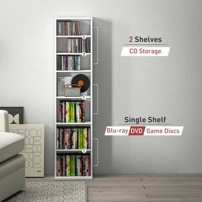 Sovi Mora Wood White Narrow CD Storage Unit With 260 Disc Capacity