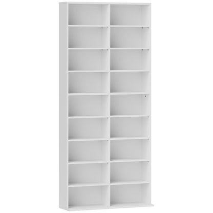 Latota Kezi Wood White Tall Media Storage Tower With 640 Disc Capacity