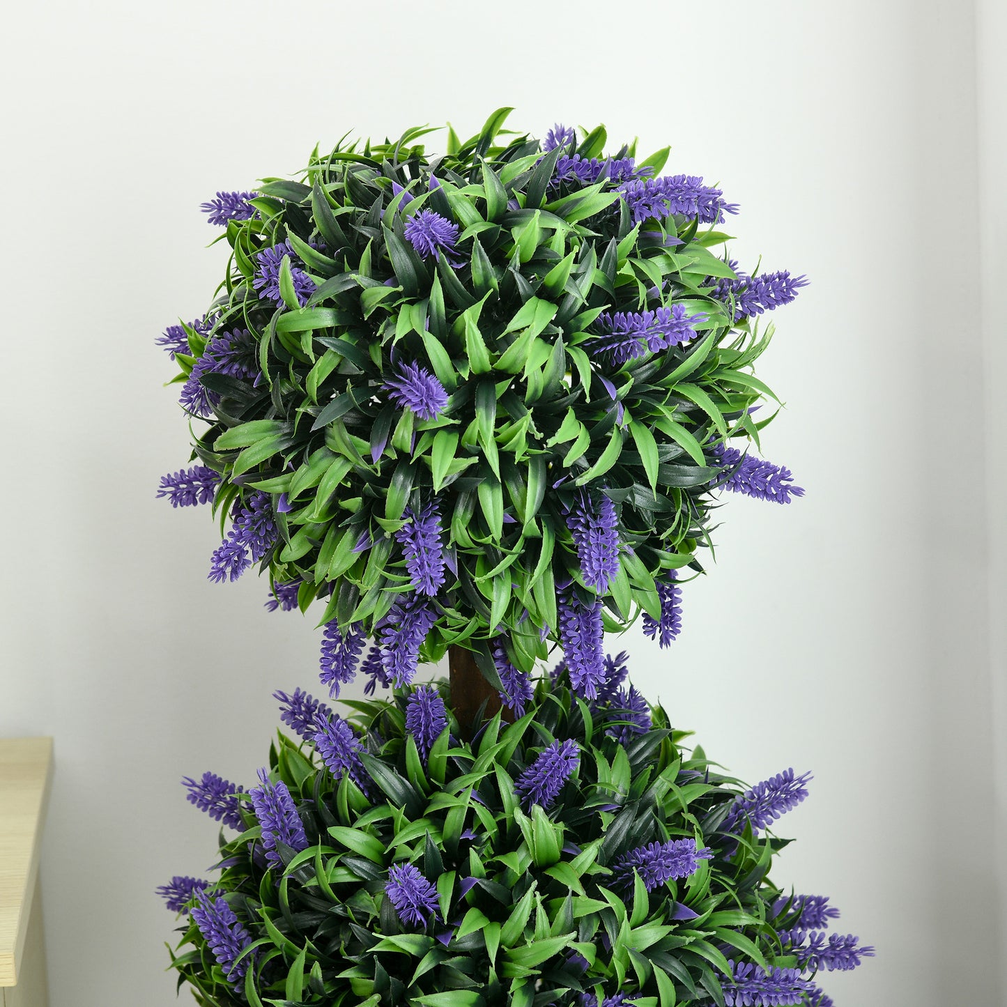 Lazi Set Of 2 Artificial Lavender Ball Trees In Decorative Pots H8 110cm