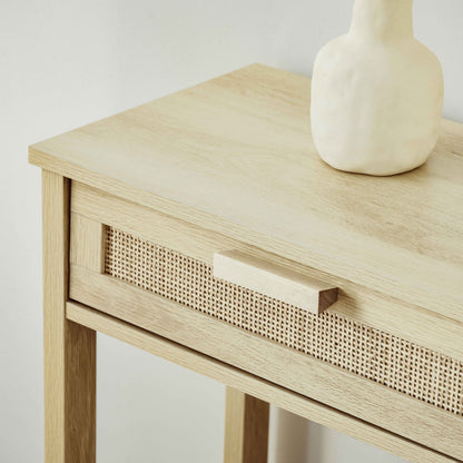 Sedi 100cm Wooden Natural Console Table 2 Drawers And Bottom Shelf