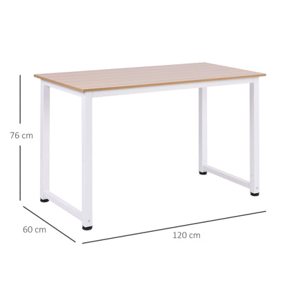 Modo 120cm Metal And Wooden White Work Desk With Steel Frame
