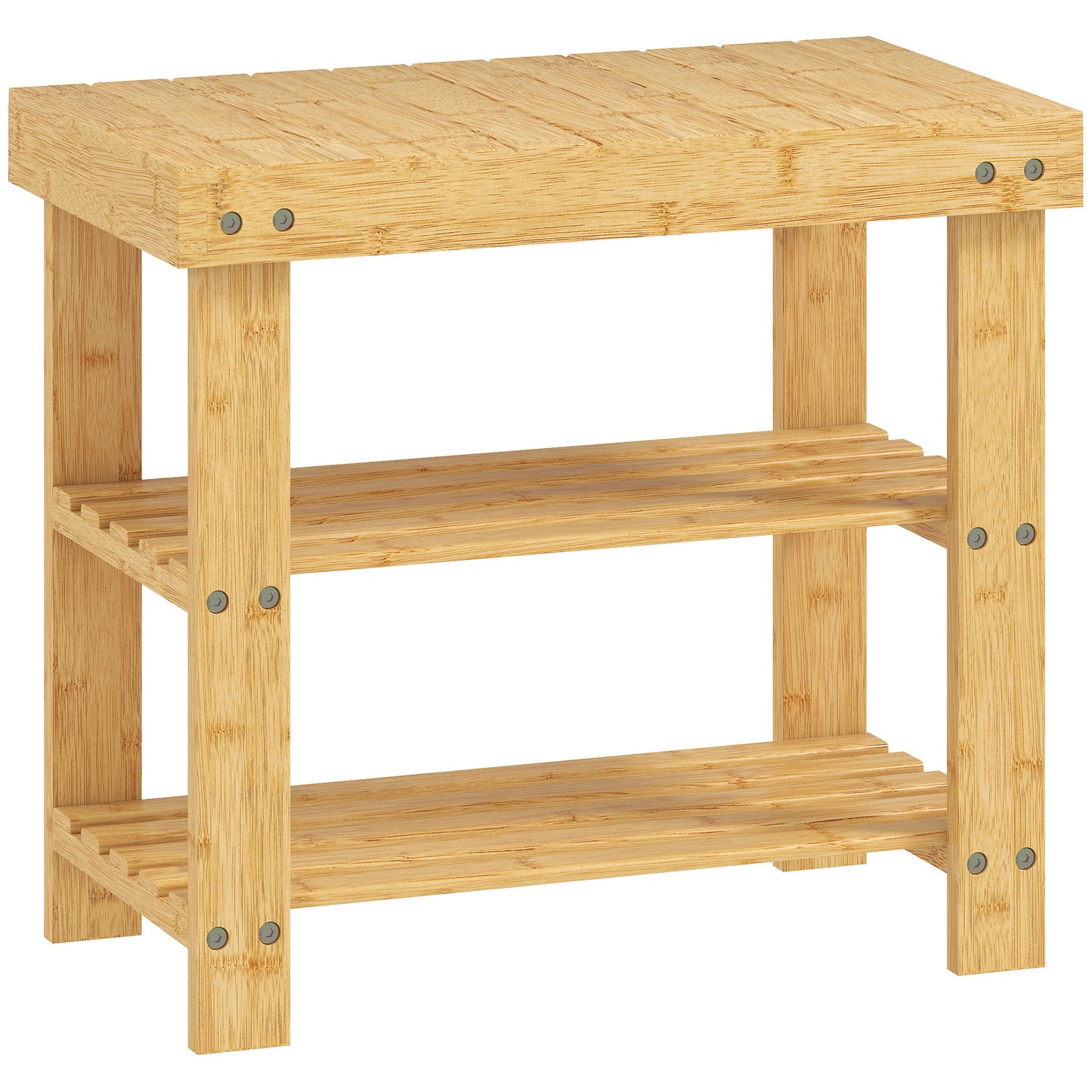 Tono Keel Bamboo Natural 2 Tier Shoe Storage Bench