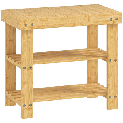Tono Keel Bamboo Natural 2 Tier Shoe Storage Bench