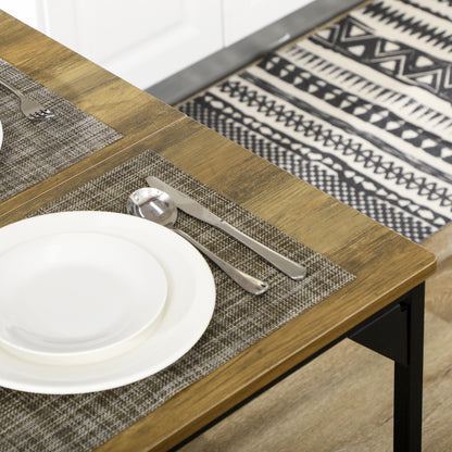 Yomaha Wooden Natural Dining Table With 2 Benches Seating 4