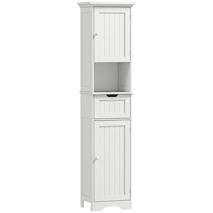 Morale Slim Bathroom Storage Cabinet With Integrated Sensor Lighting White