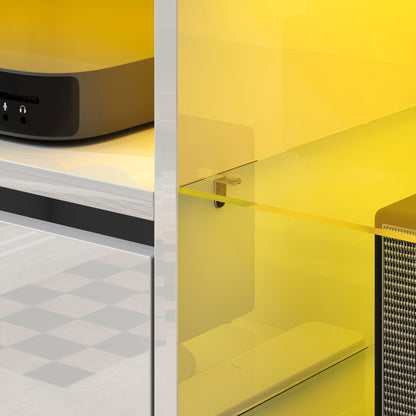 Avavyn 120cm High Gloss White TV Cabinet With Integrated LED Lighting