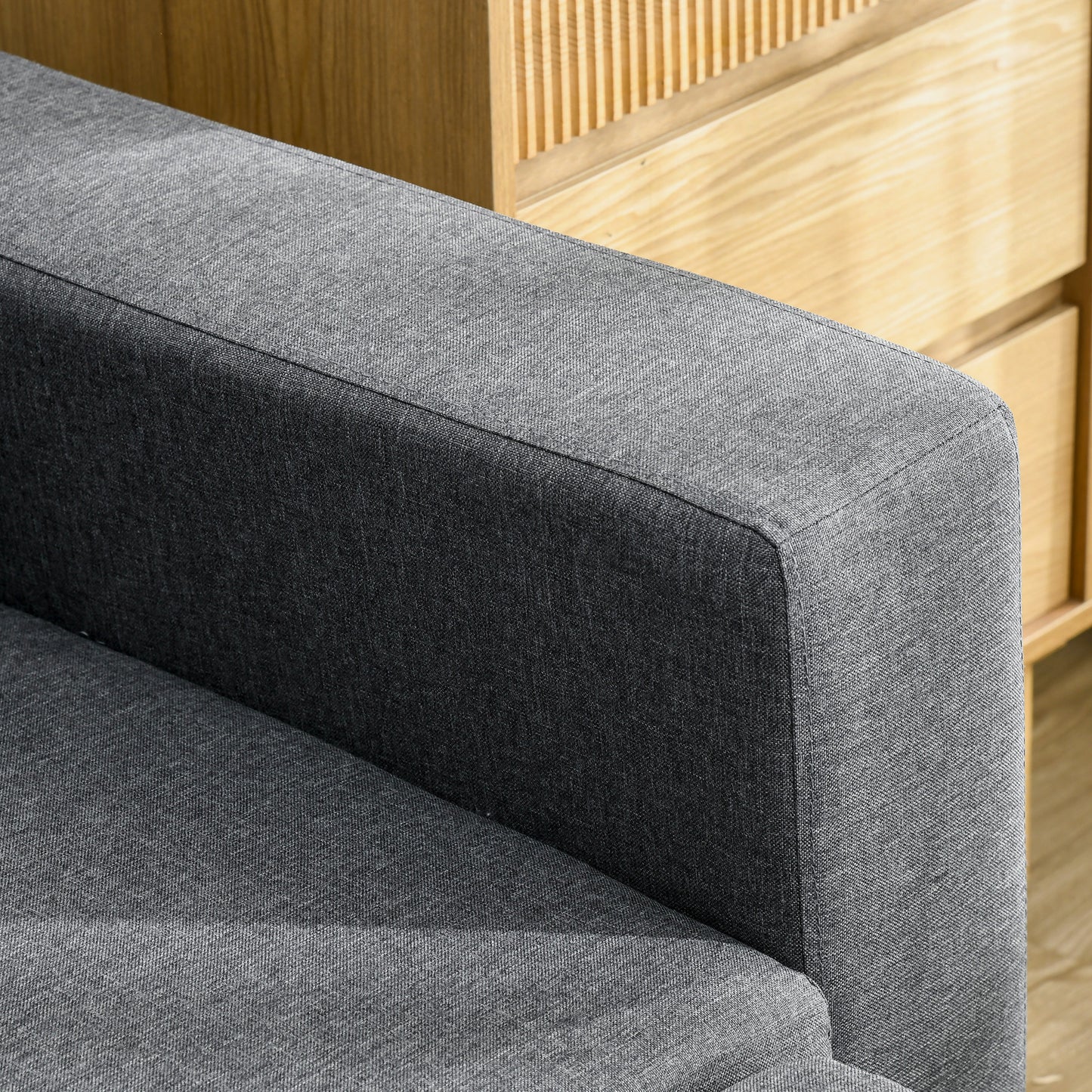 Kesosu Dark Grey Upholstered 3 Seater Sofa Bed With Built In Storage