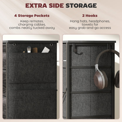 Mirizi Fabric And Metal Black 10 Drawer Storage Chest