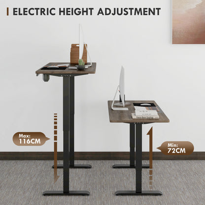 Moratti 140cm Metal Black Adjustable Electric Standing Desk With LED Display