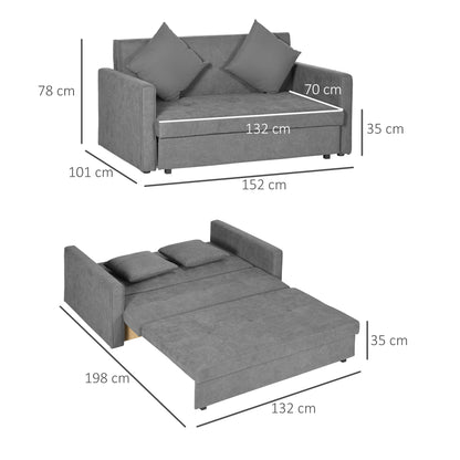 Lane Mili Snow Flannel Grey 2 Seater Sofa Bed With Built In Storage