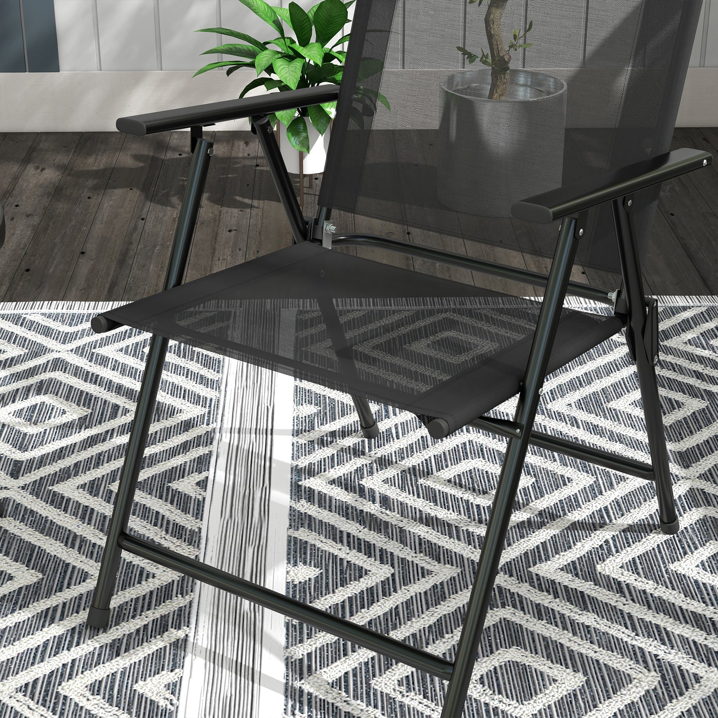 Zivino Glass And Metal Black 3 Piece Garden Seating Set With Table And Chairs