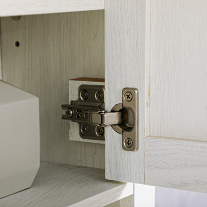 Modile Wall Mounted Farmhouse Style Bathroom Storage Cabinet In White