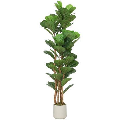 Toelna Artificial Fiddle Leaf Fig Style Tree With Broad Leaves H8 150cm Green