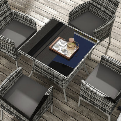 Hayosa Yoka Rattan Grey 4 Seaeter Garden Dining Set With Cushions
