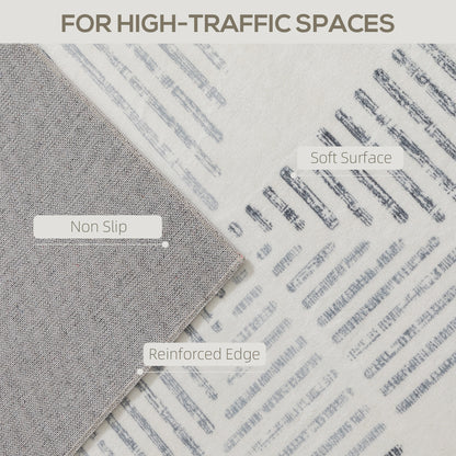 Nokado Polyester Grey Geometric Non Slip Washable Rug 230 x 160 cm