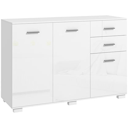 Bami High Gloss White Sideboard 2 Drawers 3 Doors