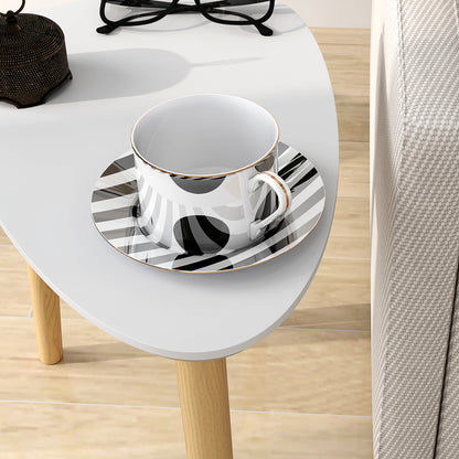 Keline  Set Of 2 Wood Light Grey Nesting Side Tables With Solid Wood Legs