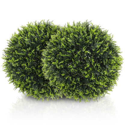 Zilolo Set Of 2 Artificial UV Resistant Topiary Ball Plants H8 45cm Green