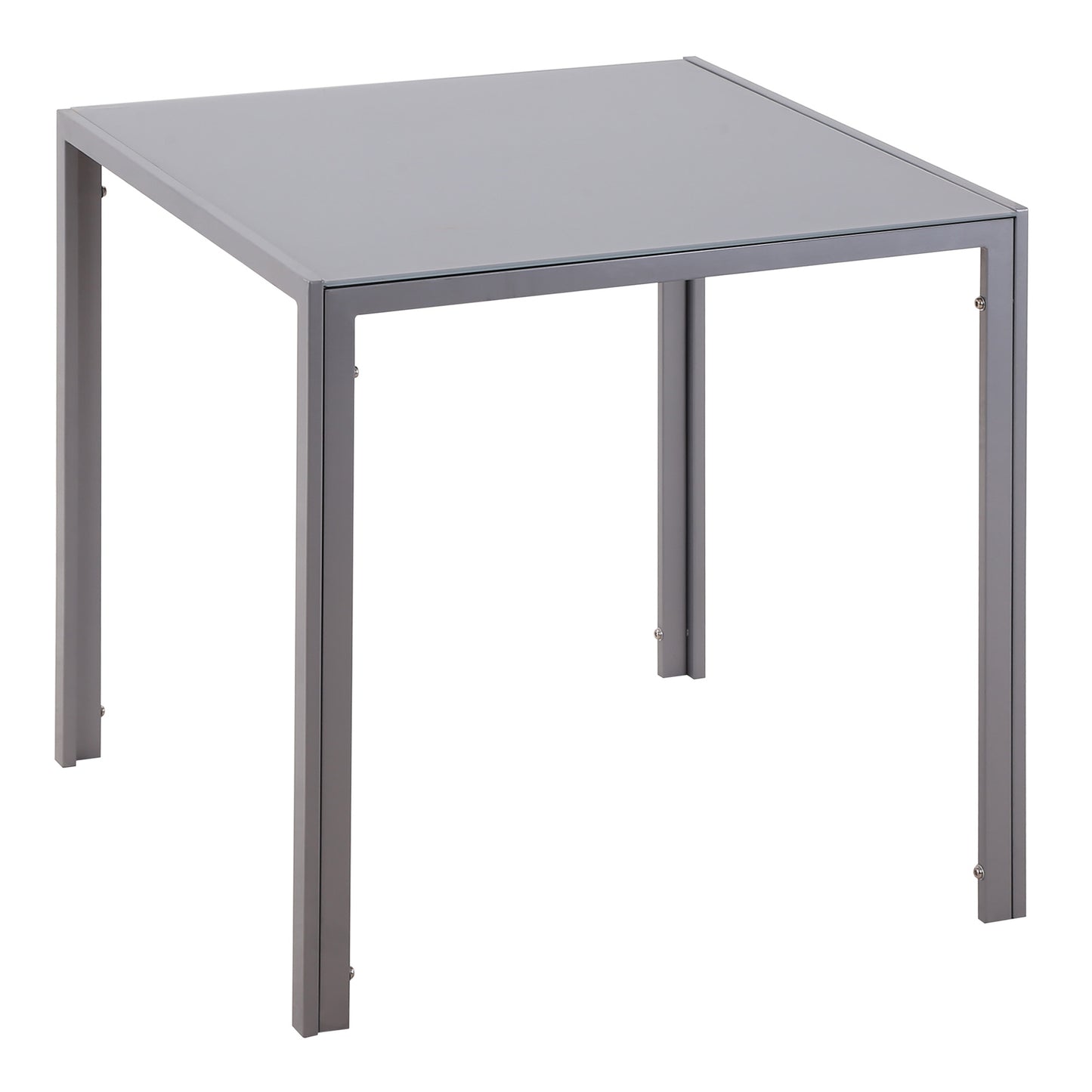 Conona Metal Grey Square Glass Dining Table For 2 To 4 People