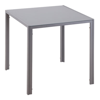 Conona Metal Grey Square Glass Dining Table For 2 To 4 People