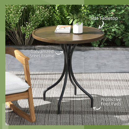 Rabasu Galvanised Steel Brown Round Garden Bistro Table