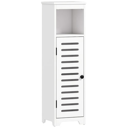 Nanova Compact Bathroom Floor Storage Cabinet With Louvered Door And Adjustable Shelves White 22 x 20 x 75 cm