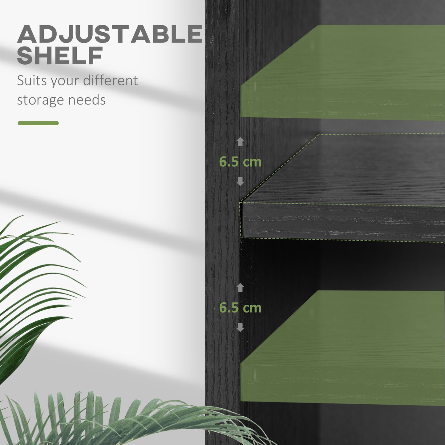 Roco Kepa Wood Black Low 2 Tier Bookcase With Adjustable Shelves