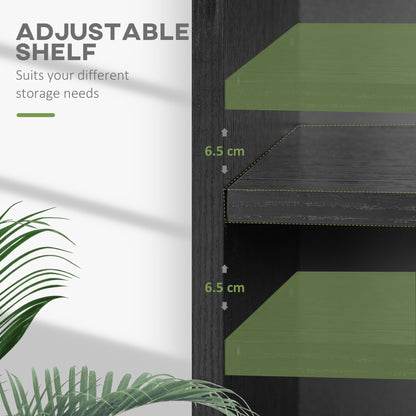 Roco Kepa Wood Black Low 2 Tier Bookcase With Adjustable Shelves