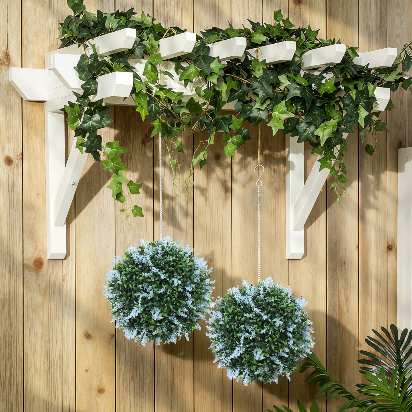 Maka Nosa Set Of 2 UV Resistant Artificial Topiary Ball Plants In Blue