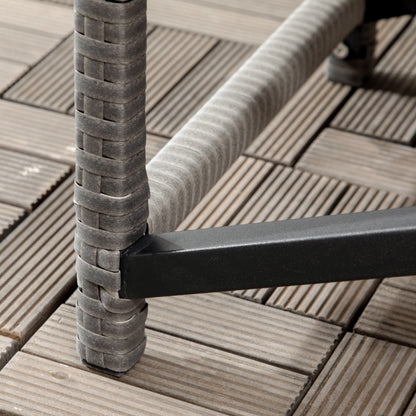 Donori Grey Rattan Outdoor Coffee Table With X Frame with Woven Top
