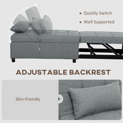 Nidi Kaha Fabric Dark Grey 4 In One Convertible Single Sleeper Chair